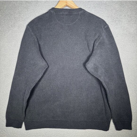 VTG Eddie Bauer Mens Large Gray Thick Cotton Knit Long Sleeve Pullover Sweater - Picture 2 of 6